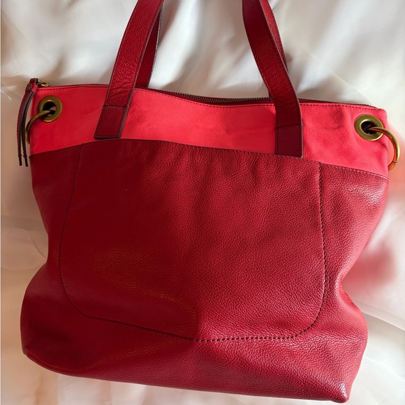 Fossil Purse Keely Handbag Large Tote Bag Red Pink Multi-Color - Picture 9 of 13